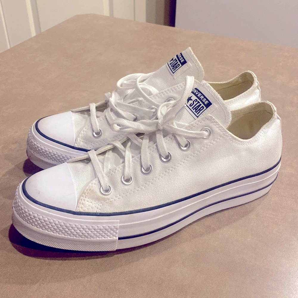 White platform converse all stars